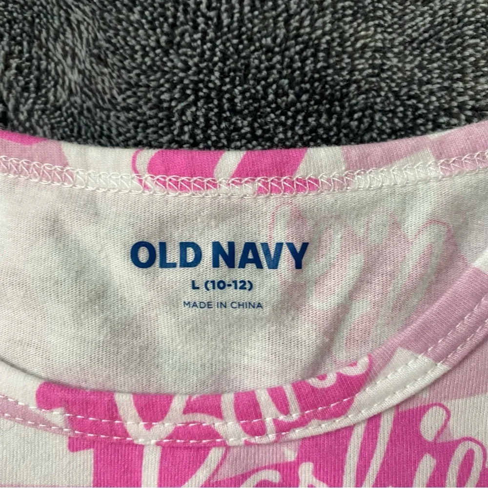 Old Navy Pink Checkered Barbie Kids Tank Top